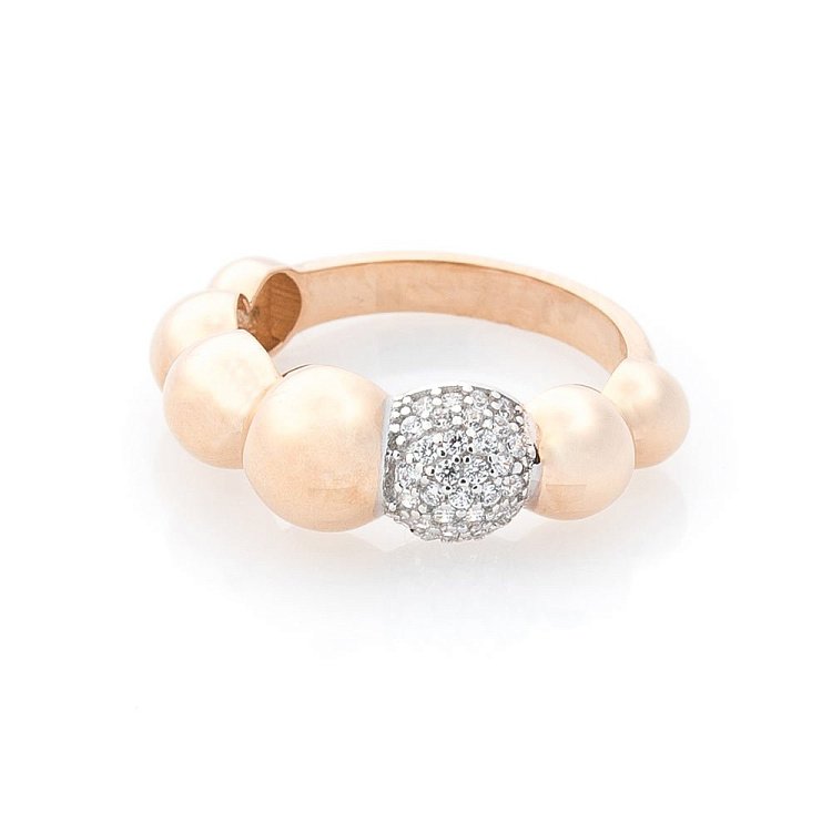 Золотое кольцо с фианитами к05400 от ювелирного магазина Оникс - 1