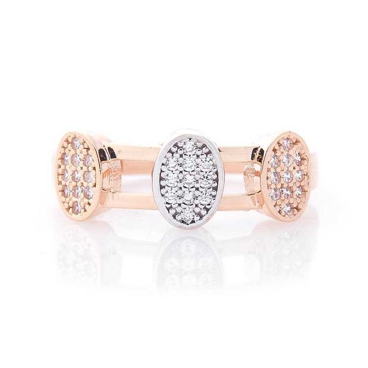 Эксклюзивное золотое кольцо (фианиты) к05573 - 2 Эксклюзивное золотое кольцо (фианиты) к05573 от ювелирного магазина Оникс - 2