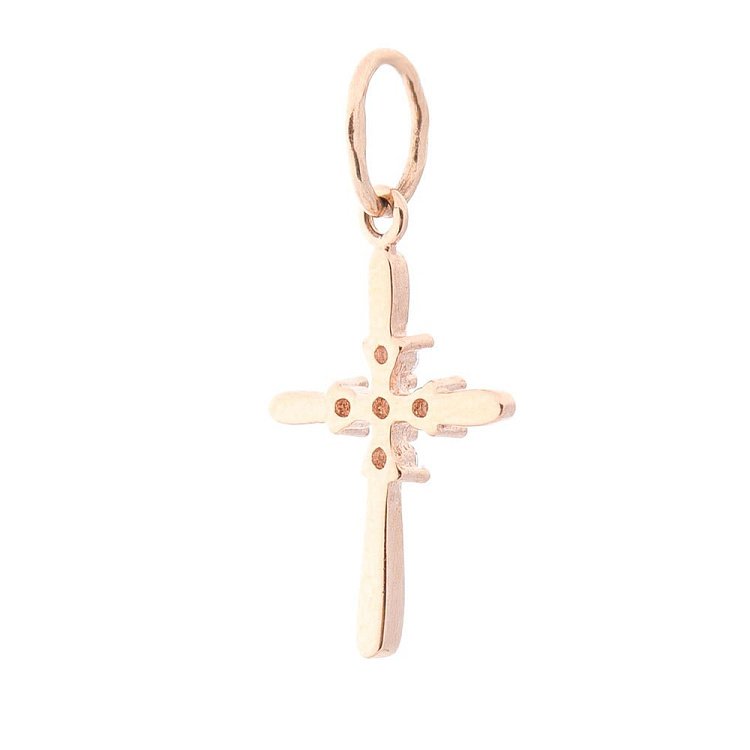 Золотой крестик с фианитами п01893 от ювелирного магазина Оникс - 1