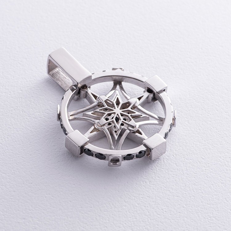 Серебряный кулон "Роза ветров" (фианиты) п2501р от ювелирного магазина Оникс - 2