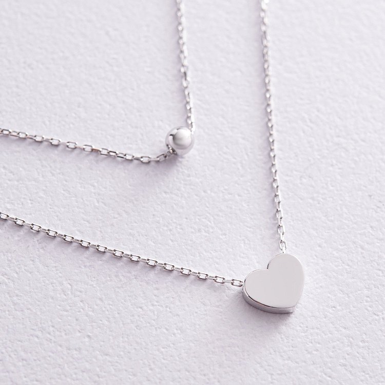 Двойное золотое колье "Шар и сердечко" кол02279 от ювелирного магазина Оникс - 5