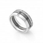 Потрійне срібний перстень з фіанітами 112050 от ювелирного магазина Оникс