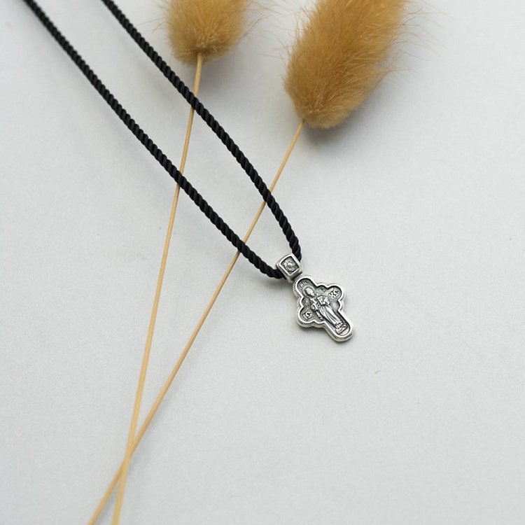 Серебряный крестик "Господь Вседержитель. Икона Божией Матери "Семистрельная" 13515 от ювелирного магазина Оникс - 4