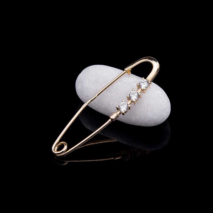 Золота шпилька з фіанітами зак00217 від ювелірного магазину Онікс - 3