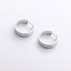 Серьги - кольца "Love" (белое золото) с09662 от ювелирного магазина Оникс - 1