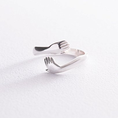 Серебряное кольцо "Обьятия" 112677 №5
