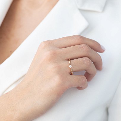 Заручальна каблучка в червоному золоті (діамант) кб0233 №7