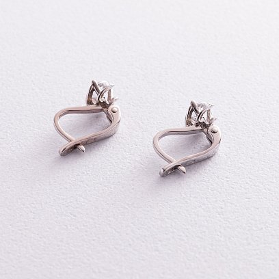 Золоті сережки з фіанітами с02406 №3