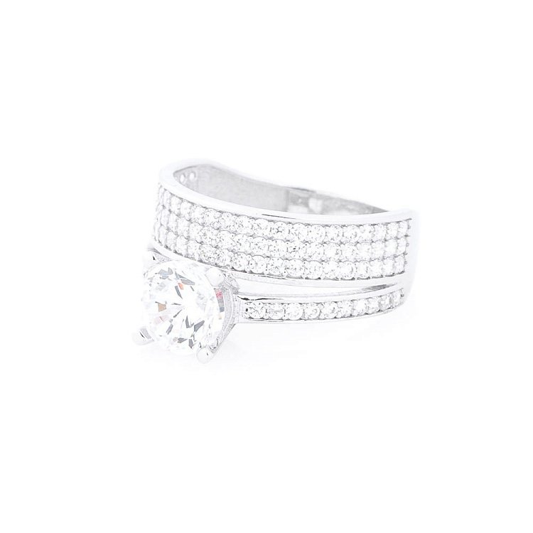 Золота каблучка (фіаніти) к05362 від ювелірного магазину Онікс