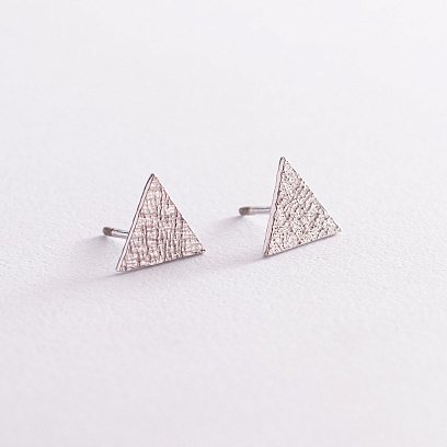 Срібні сережки - пусети "Трикутники" 4888
