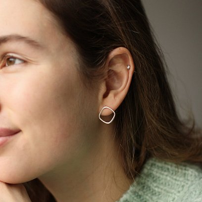 Срібні сережки - пусети "Особливі" 122570 №6