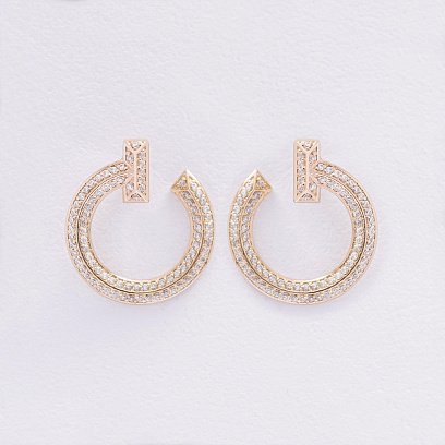 Серьги - пусеты "Evelyn" в желтом золоте (фианиты) с08668 №2