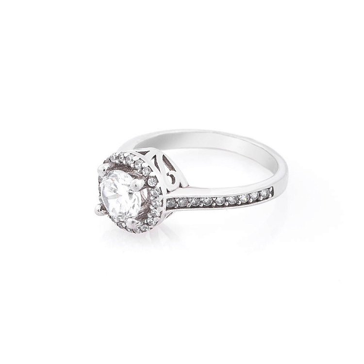 Срібна заручальна каблучка з фіанітами 111256 від ювелірного магазину Онікс - 2