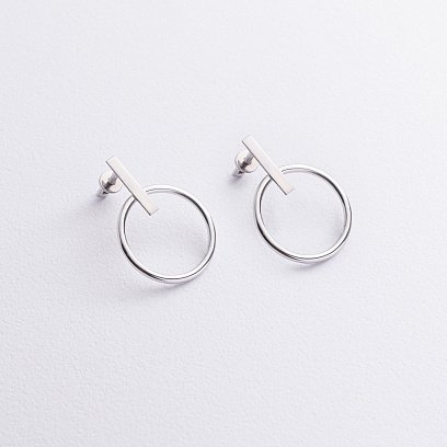 Золотые серьги - пусеты "Уверенность" с07275