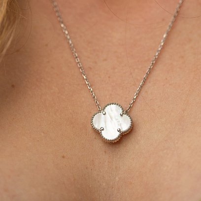 Срібне кольє "Конюшина" (перламутр) 181324 №2