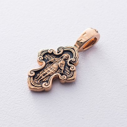 Золотой крест "Господь Вседержитель. Святой Александр Невский" п02669 №3