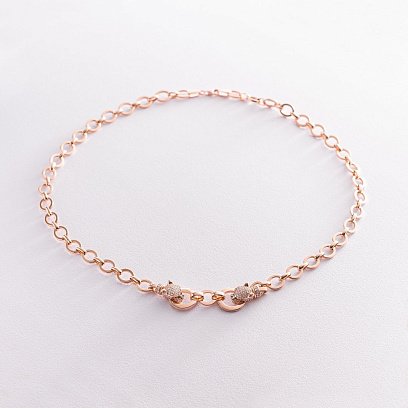 Кольє "Пантера" в червоному золоті (фіаніти) кол01907