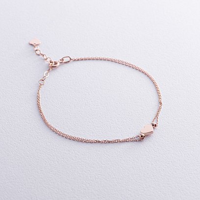 Двойной золотой браслет "Сердечко" б05103