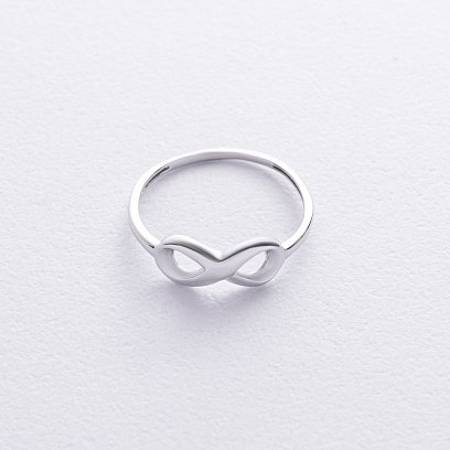 Кольцо "Бесконечность" в белом золоте к08070 №2