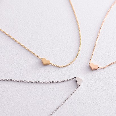 Кольє "Сердечко" в червоному золоті  кол01773 №7