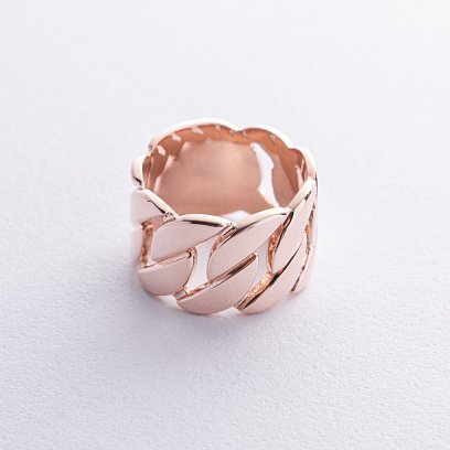 Широкое кольцо "Элизабет" в красном золоте к08029