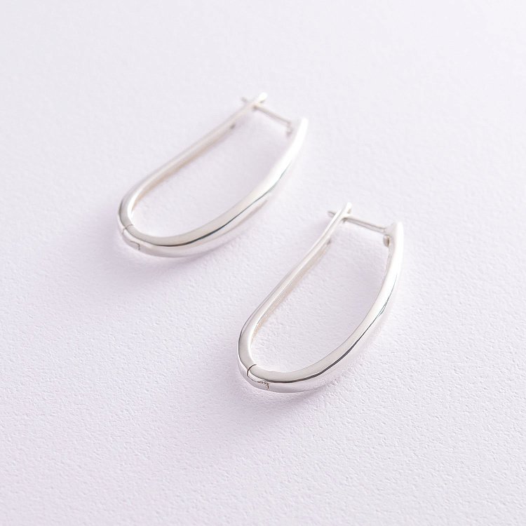 Срібні сережки на англійській застібці 122681 від ювелірного магазину Онікс