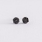 Золоті сережки "Квіточки" з чорними діамантами сб0355di от ювелирного магазина Оникс