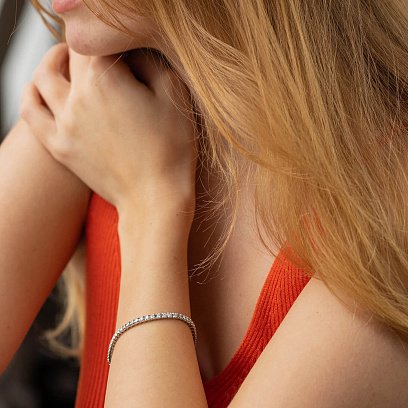 Браслет Теннис в белом золоте с белыми бриллиантами 539721221 №2