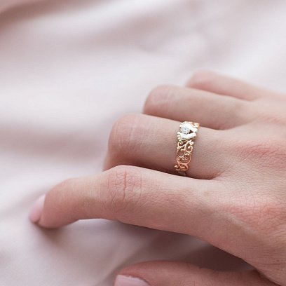 Золотое кольцо "Ножки младенца" к06508 №3