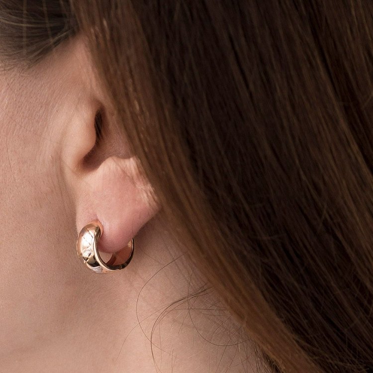 Золотые серьги - кольца с05320 от ювелирного магазина Оникс - 4