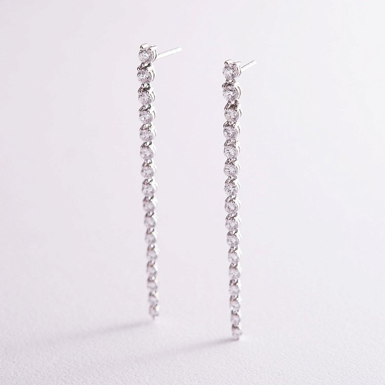 Золотые серьги - пусеты с бриллиантами с407ar от ювелирного магазина Оникс - 7