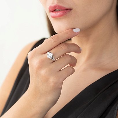 Золотое кольцо с бриллиантами к666 №2