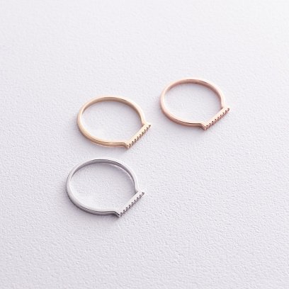 Кольцо "Astrid" в красном золоте (фианиты) к07568 №3