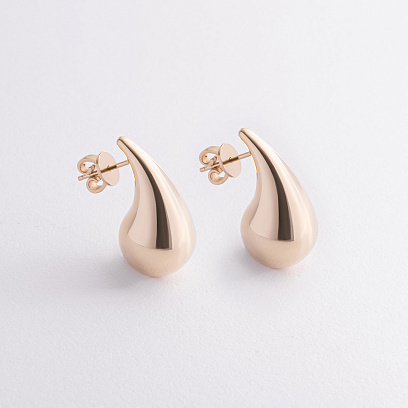 Сережки - пусети "Megan" у жовтому золоті с09471