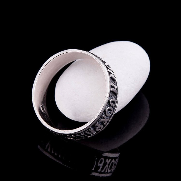 Срібний перстень "Спаси і збережи" 111698 від ювелірного магазину Онікс - 3