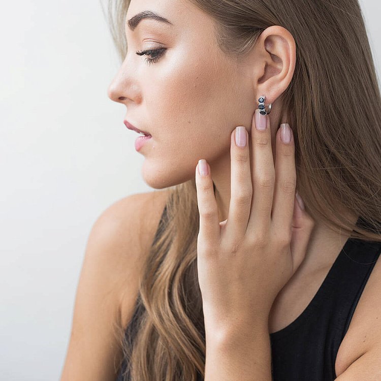 Золотые серьги с сапфирами и бриллиантами сб0071cha от ювелирного магазина Оникс - 5