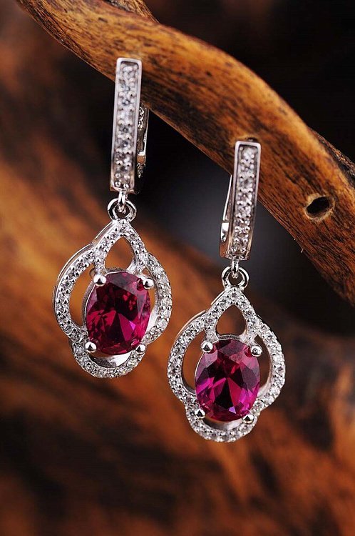 Серьги (шпинель,фианиты) с012 от ювелирного магазина Оникс - 3