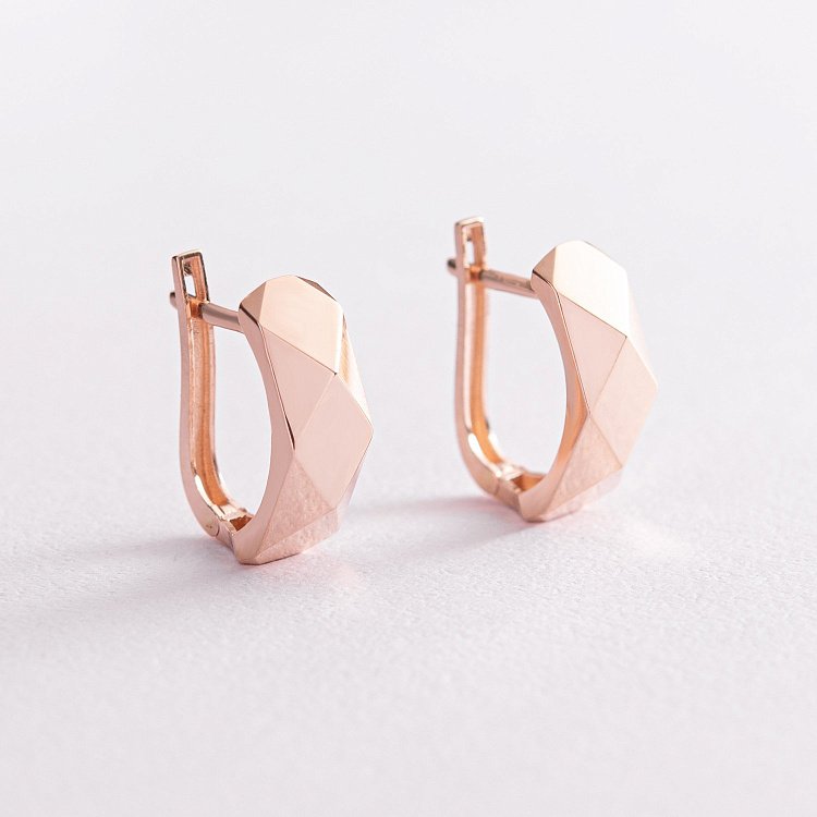 Серьги "Совершенство" в красном золоте с07823 от ювелирного магазина Оникс - 1