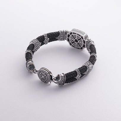 Срібний браслет "Архангел Михаїл" (онікс) 1377 №5