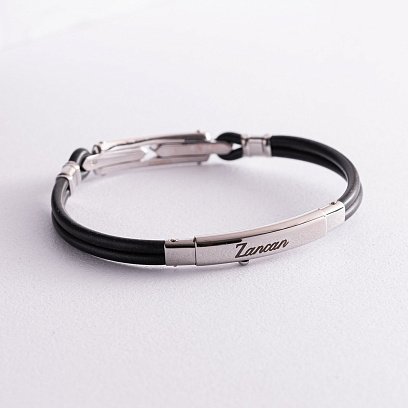 Мужской браслет с серебряной и золотой вставкой Zancan EXB269R-N №4