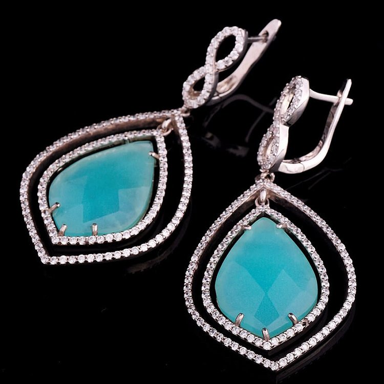 Серебряные сережки (фианит, перламутр) 121289 от ювелирного магазина Оникс - 5