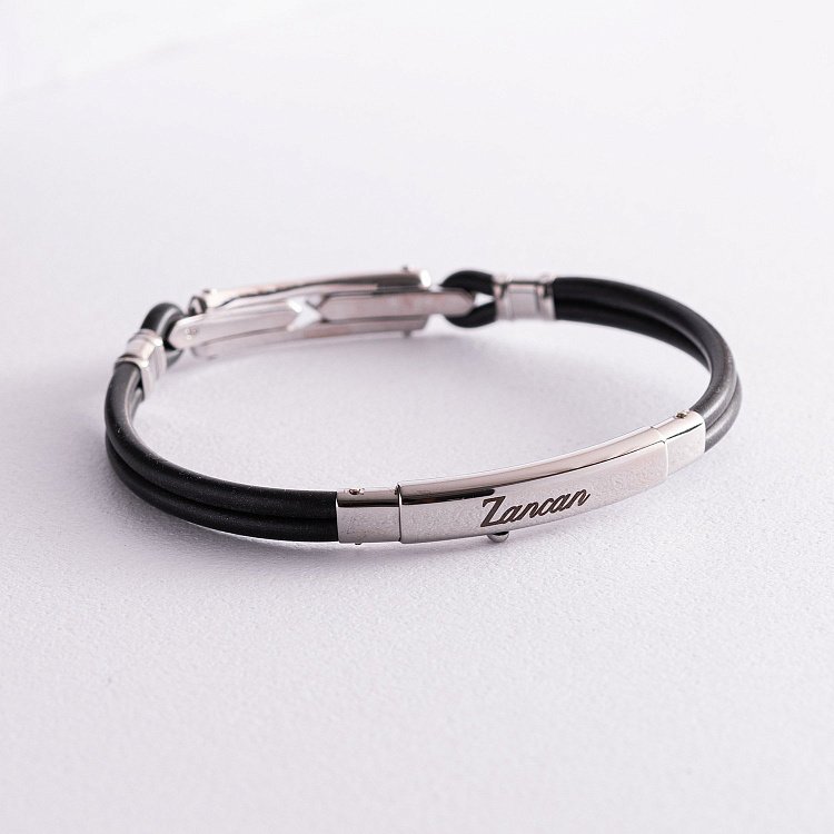 Мужской браслет с серебряной и золотой вставкой Zancan EXB269R-N от ювелирного магазина Оникс - 3