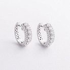 Золотые серьги - кольца с бриллиантами сб0581cha от ювелирного магазина Оникс