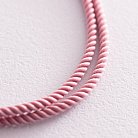 Шелковый розовый шнурок с гладкой золотой застежкой (2 мм) кол02076 от ювелирного магазина Оникс - 1