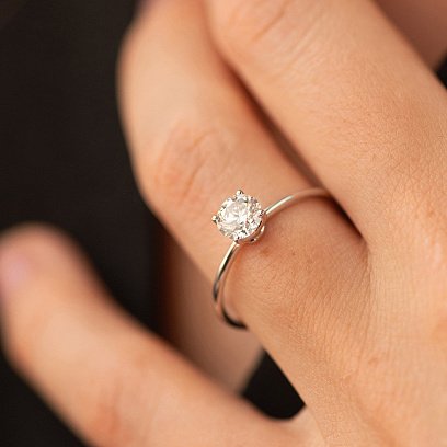 Помолвочное золотое кольцо с бриллиантом 242041121 №5