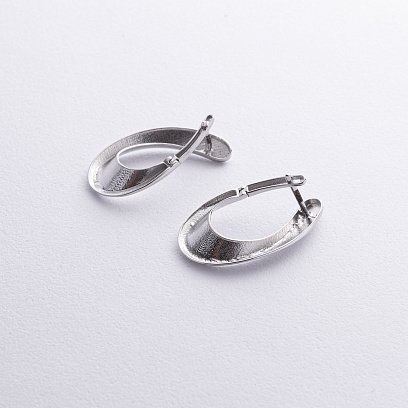 Серьги "Капельки" в белом золоте с08900 №4