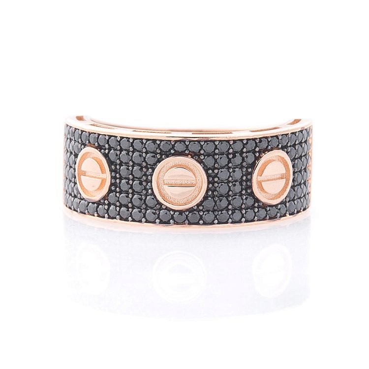 Золотий перстень з фіанітами к05226 від ювелірного магазину Онікс - 2