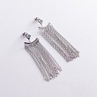 Серебряные серьги - джекеты "Иветта" с цепочками 902-01373 от ювелирного магазина Оникс - 4