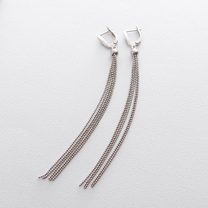 Висячие серьги из серебра 122287