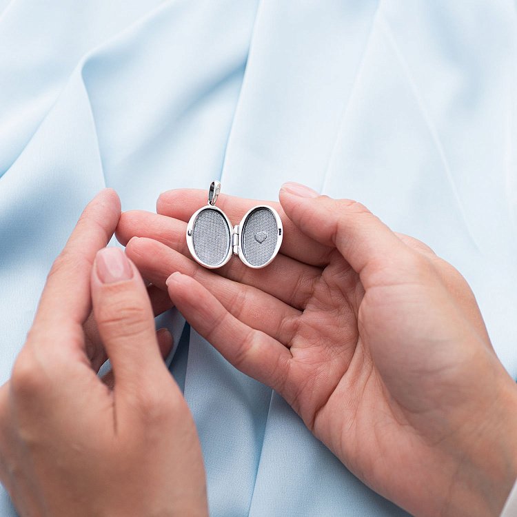 Срібний кулон для фотографії "Квіти" (чорніння) 133050 від ювелірного магазину Онікс - 4